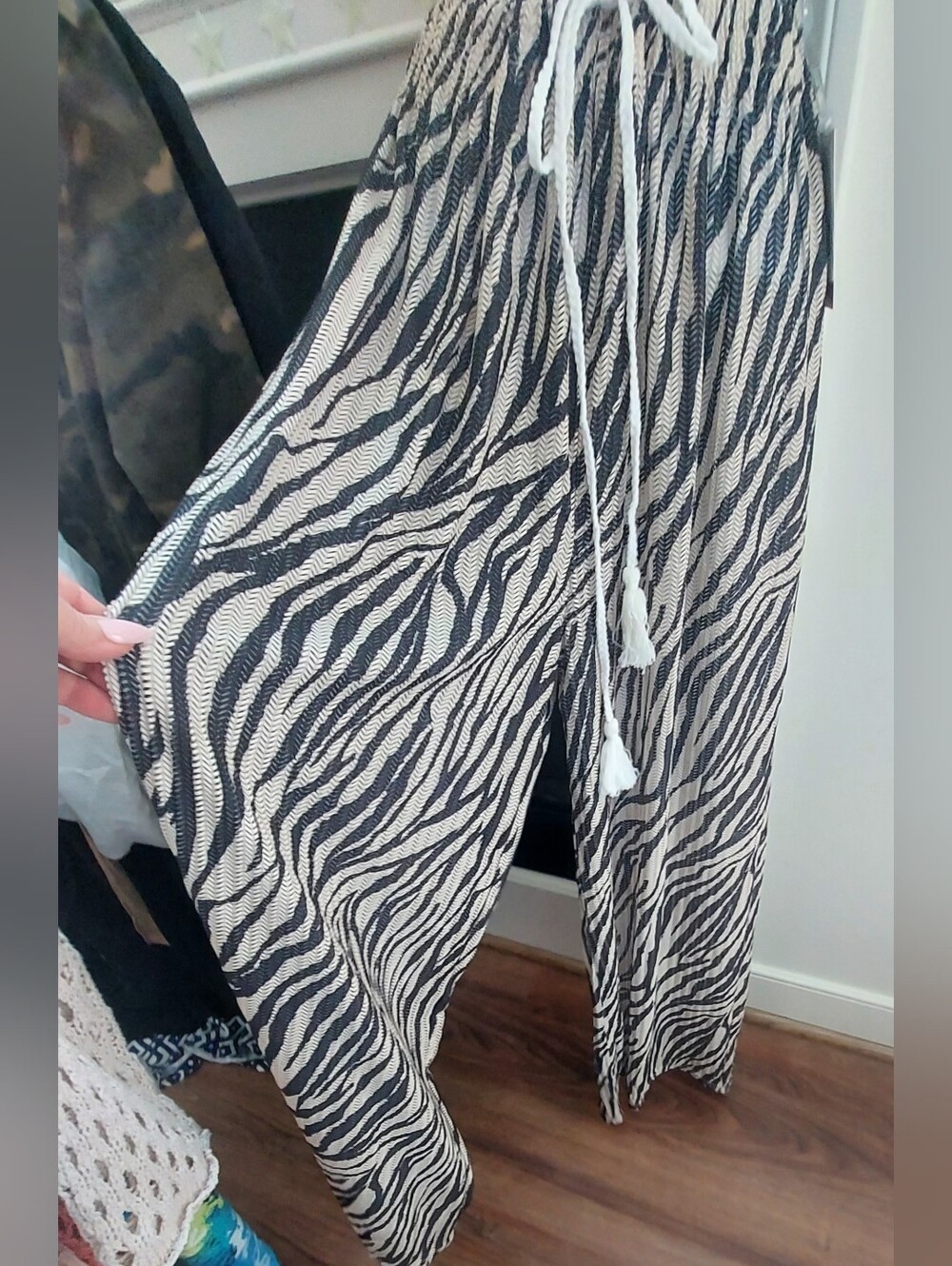 Women's Zebra-Print Wide Leg Pants DEATH PILE LIST